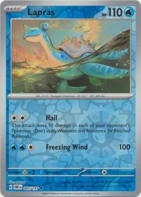 Lapras - 045/197 - Uncommon Reverse Holo Scarlet &amp; Violet: Obsidian Flames Reverse Holo Singles