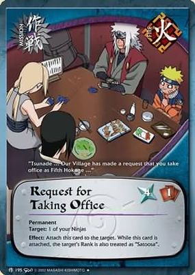 Request for Taking Office - M-195 - Uncommon
Naruto: Dream Legacy Foil