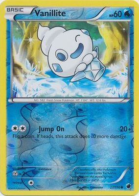 Vanillite - 27/116 - Common Reverse Holo
Black &amp; White 9: Plasma Freeze Reverse Holo Singles
