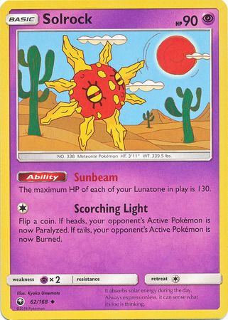 Solrock - 62/168 - Uncommon
Sun &amp; Moon: Celestial Storm Singles