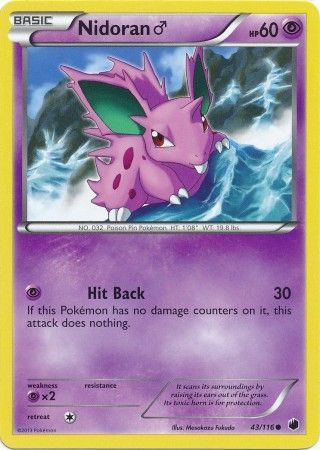 Nidoran M - 43/116 - Common
Black &amp; White 9: Plasma Freeze Singles