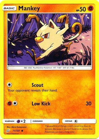 Mankey - 71/181 - Common
Sun &amp; Moon: Team Up Singles