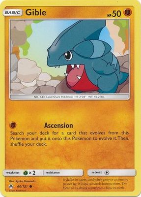 Gible - 60/131 - Common
Sun &amp; Moon: Forbidden Light Singles