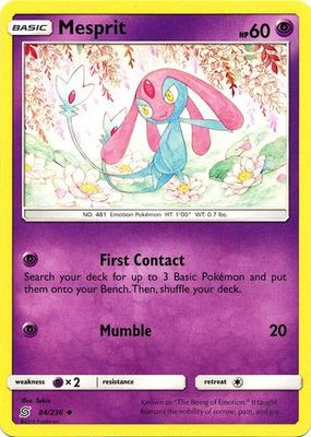 Mesprit - 84/236 - Uncommon
Sun &amp; Moon: Unified Minds Singles