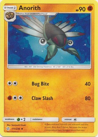 Anorith - 111/236 - Uncommon
Sun &amp; Moon: Cosmic Eclipse Singles (español)
