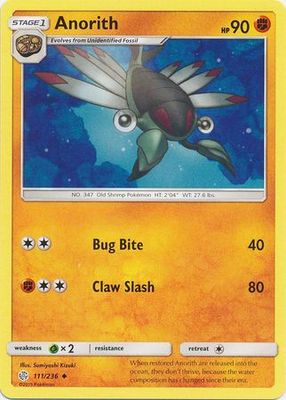 Anorith - 111/236 - Uncommon
Sun &amp; Moon: Cosmic Eclipse Singles (español)