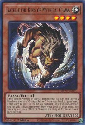 SJ Gazelle the King of Mythical Claws - DUNE-EN003 - Super Rare 1st Edition
Duelist Nexus 1st Edition Singles