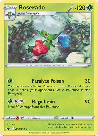 Roserade - 004/202 - Rare Sword &amp; Shield (Base Set) Singles