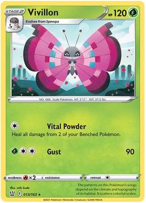Vivillon - 013/163 - Rare
Sword &amp; Shield: Battle Styles Singles