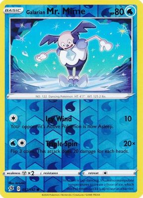Galarian Mr. Mime - 037/192 - Common Reverse Holo Sword &amp; Shield: Rebel Clash Reverse Holo Singles (Español)