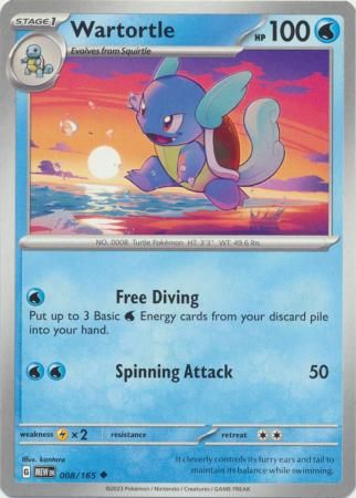Wartortle - 008/165 - Uncommon Scarlet &amp; Violet 151 Singles