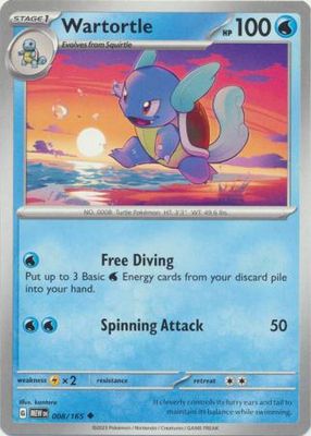 Wartortle - 008/165 - Uncommon Scarlet &amp; Violet 151 Singles
