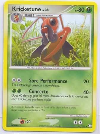 Kricketune - 27/123 - Rare Diamond &amp; Pearl: Mysterious Treasures Singles