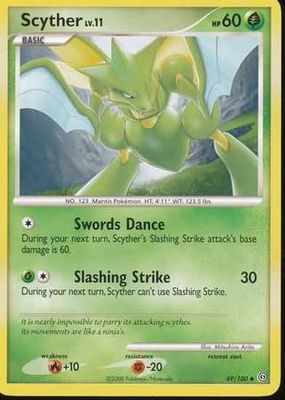 Scyther - 49/100 - Uncommon
Diamond &amp; Pearl: Stormfront Singles