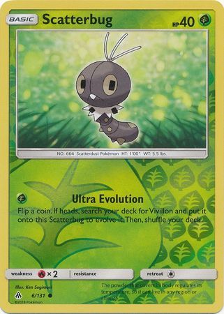 Scatterbug - 6/131 - Common Reverse Holo
Sun &amp; Moon: Forbidden Light Reverse Holo Singles (Español)