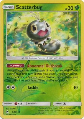 Scatterbug - 5/131 - Common Reverse Holo
Sun &amp; Moon: Forbidden Light Reverse Holo Singles