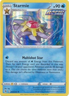 Starmie - 053/264 - Holo Rare
Sword &amp; Shield: Fusion Strike Singles