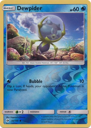 Dewpider - 45/149 - Common Reverse Holo
Sun &amp; Moon (Base Set) Reverse Holo Singles