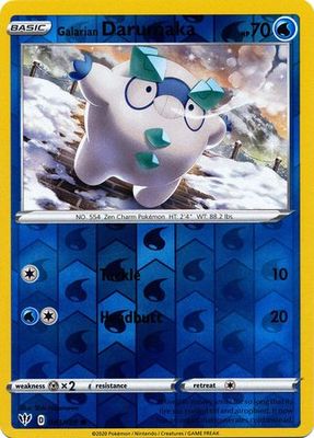 Galarian Darumaka - 043/189 - Common Reverse Holo
Sword &amp; Shield: Darkness Ablaze Reverse Holo Singles (Español)