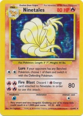 SJ Ninetales - 12/102 - Holo Unlimited
Base Set Unlimited Singles