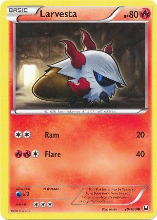 Larvesta - 20/108 - Common
Black &amp; White 5: Dark Explorers Singles