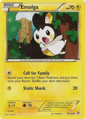 Emolga - 45/124 - Uncommon
Black &amp; White 6: Dragons Exalted