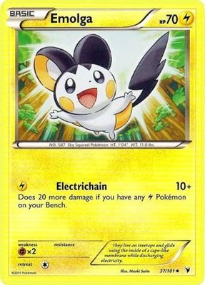Emolga - 37/101 - Uncommon
Black &amp; White 3: Noble Victories Singles