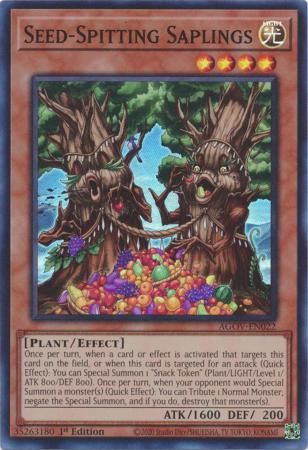 Seed-Spitting Saplings - AGOV-EN022 - Super Rare 1st Edition Age of Overlord 1st Edition Singles