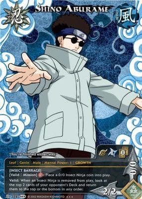 SJ Shino Aburame [Insect Barrage] - 1323 - Super Rare
Naruto: Invasion Gold Foil