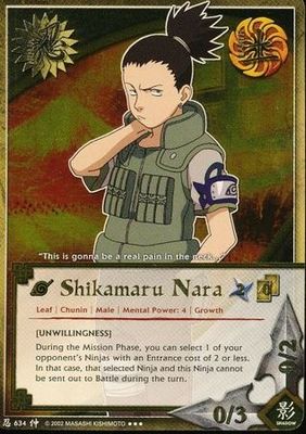 SJ Shikamaru Nara - N-634 - Super Rare
Naruto: Emerging Alliance Gold Foil