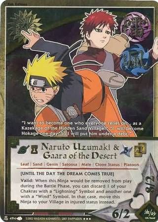 SJ Naruto Uzumaki &amp; Gaara of the Desert &quot;Until / Day/Dream Comes True&quot;-494-Super Rare
Naruto: A New Chronicle Gold Foil