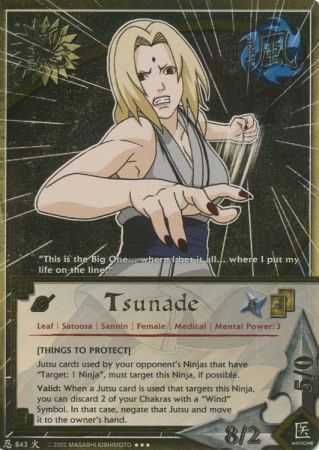 SJ Tsunade (Things To Protect) - 843 - Super Rare Naruto: Will of Fire Gold Foil