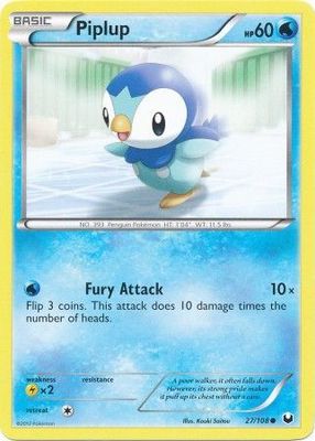 Piplup - 27/108 - Common
Black &amp; White 5: Dark Explorers Singles