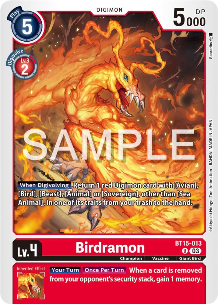 Birdramon - Exceed Apocalypse (BT15)
Exceed Apocalypse