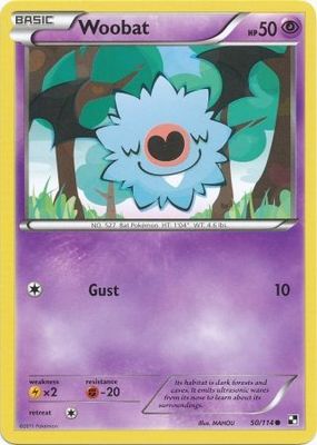 Woobat - 50/114 - Common
Black &amp; White 1: (Base Set) Singles