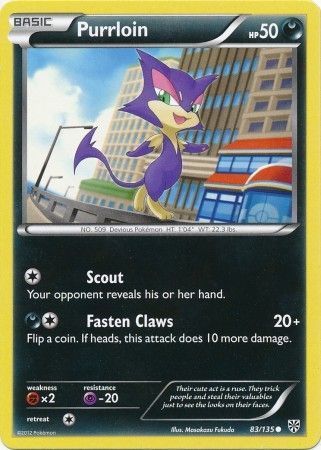 Purrloin - 83/135 - Common
Black &amp; White 8: Plasma Storm Singles