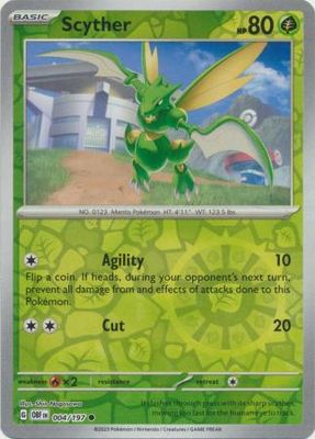 Scyther - 004/197 - Common Reverse Holo Scarlet &amp; Violet: Obsidian Flames Reverse Holo Singles (Español)