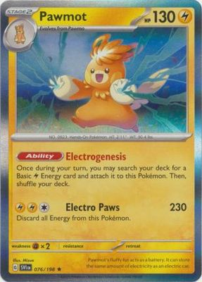 SH Pawmot - 076/198 - Holo Rare Scarlet &amp; Violet (Base Set) Singles