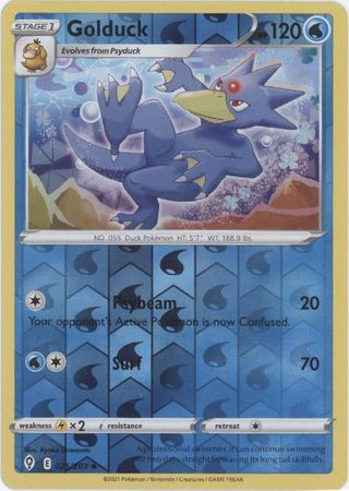 Golduck - 025/203 - Uncommon Reverse Holo
Sword &amp; Shield: Evolving Skies Reverse Holo Singles