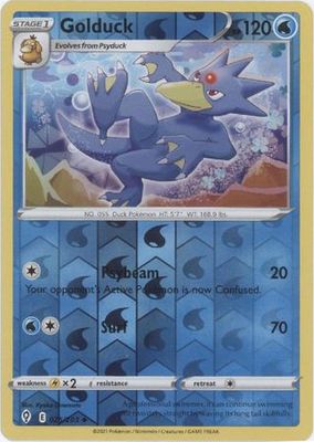 Golduck - 025/203 - Uncommon Reverse Holo
Sword &amp; Shield: Evolving Skies Reverse Holo Singles