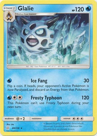 Glalie - 48/236 - Rare Sun &amp; Moon: Cosmic Eclipse Singles (Español)