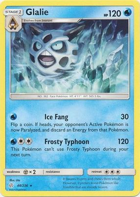 Glalie - 48/236 - Rare Sun &amp; Moon: Cosmic Eclipse Singles (Español)