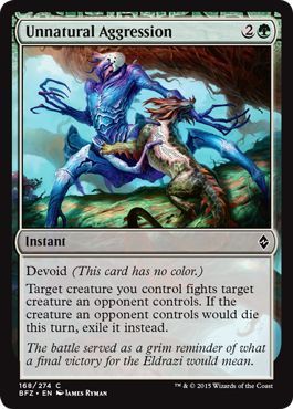 Unnatural Aggression 168/274
Battle for Zendikar Singles(Español)