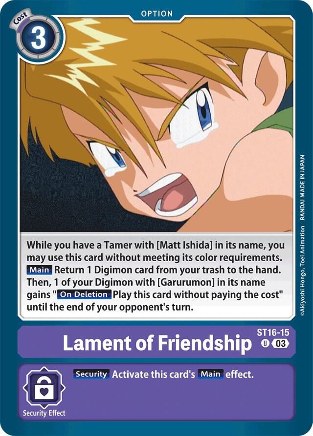 Lament of Friendship - Starter Deck 16: Wolf of Friendship (ST-16)
Starter Deck 16: Wolf of Friendship