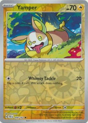 Yamper - 058/162 - Common Reverse Holo Scarlet &amp; Violet: Temporal Forces Reverse Holo Singles