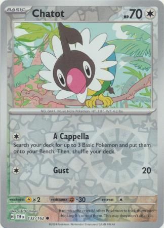 Chatot - 132/162 - Common Reverse Holo Scarlet &amp; Violet: Temporal Forces Reverse Holo Singles