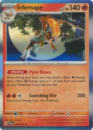Infernape - 033/167 - Holo Rare Scarlet and Violet: Twilight Masquerade Singles