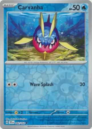 Carvanha - 042/162 - Common Reverse Holo Scarlet &amp; Violet: Temporal Forces Reverse Holo Singles