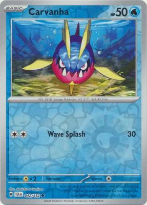 Carvanha - 042/162 - Common Reverse Holo Scarlet &amp; Violet: Temporal Forces Reverse Holo Singles