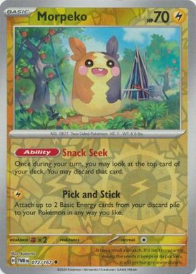 Morpeko - 072/167 - Uncommon Reverse Holo Scarlet &amp; Violet: Twilight Masquerade Reverse Holo Singles